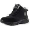 imageWeweya Womens Snow Boots Fur Lined Booties AntiSlip Ankle Boots Winter SneakersBlack