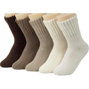 imageWeweya Boot Socks for Women  Thick Winter Socks  Knit Warm Socks  Gifts for WomenMilk Tea  5 Pairs