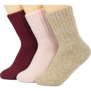 imageWeweya Boot Socks for Women  Thick Winter Socks  Knit Warm Socks  Gifts for WomenRed  Beige  Pink