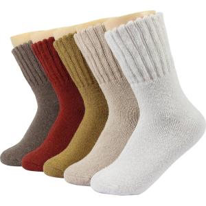 imageWeweya Boot Socks for Women  Thick Winter Socks  Knit Warm Socks  Gifts for WomenRed  Dark Brown  Light Brown  Dark Yellow  White