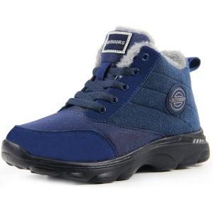 imageWeweya Womens Snow Boots Fur Lined Booties AntiSlip Ankle Boots Winter SneakersBlue