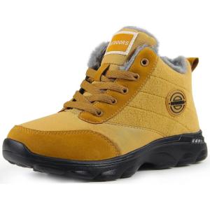 imageWeweya Womens Snow Boots Fur Lined Booties AntiSlip Ankle Boots Winter SneakersCamel