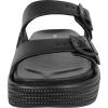 imageWeweya Platform Sandals for Women  Double Layer Slip On Sandals  Adjustable Buckle Casual SandalsBlack