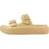 imageWeweya Platform Sandals for Women  Double Layer Slip On Sandals  Adjustable Buckle Casual SandalsBrown