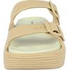 imageWeweya Platform Sandals for Women  Double Layer Slip On Sandals  Adjustable Buckle Casual SandalsKhaki