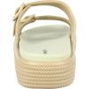 imageWeweya Platform Sandals for Women  Double Layer Slip On Sandals  Adjustable Buckle Casual SandalsKhaki