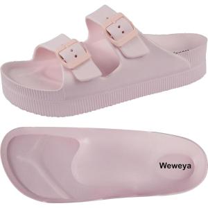 imageWeweya Arch Support Womens Sandals  Platform Recovery Sandals for Women  Adjustable Buckle SandalsPink
