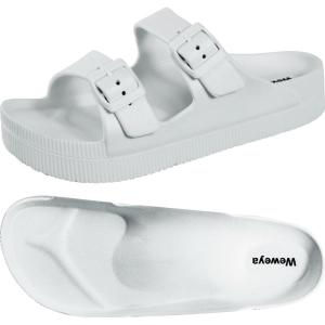 imageWeweya Arch Support Womens Sandals  Platform Recovery Sandals for Women  Adjustable Buckle SandalsWhite