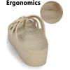 imageWeweya Womens Sandal with Arch Support  Adjustable Buckle Straps Beach Slides  Summer Lightweight Flip Flops SandalsLight Brown