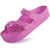 imageWeweya Womens Sandal with Arch Support  Adjustable Buckle Straps Beach Slides  Summer Lightweight Flip Flops SandalsRose