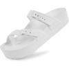 imageWeweya Womens Sandal with Arch Support  Adjustable Buckle Straps Beach Slides  Summer Lightweight Flip Flops SandalsWhite