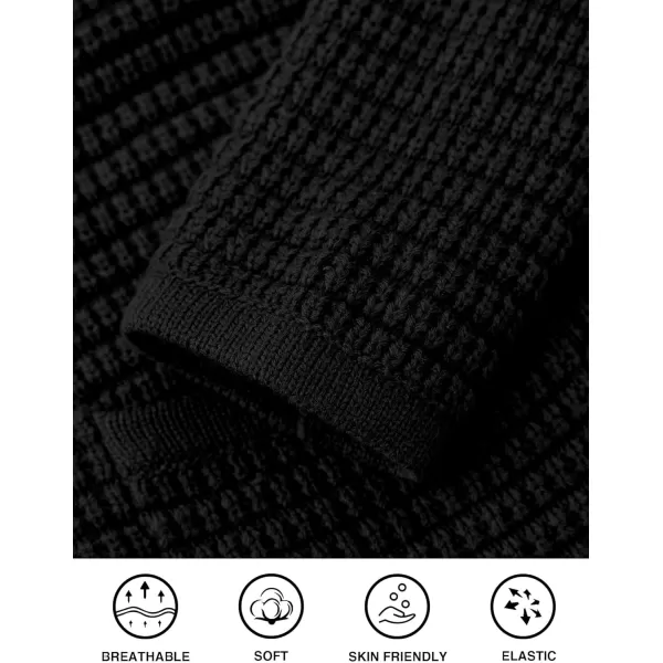 imagePRETTYGARDEN Open Front Cardigan Sweaters for Women Button Down Long Sleeve Casual Cute Knitted Shirts with PocketsBlack