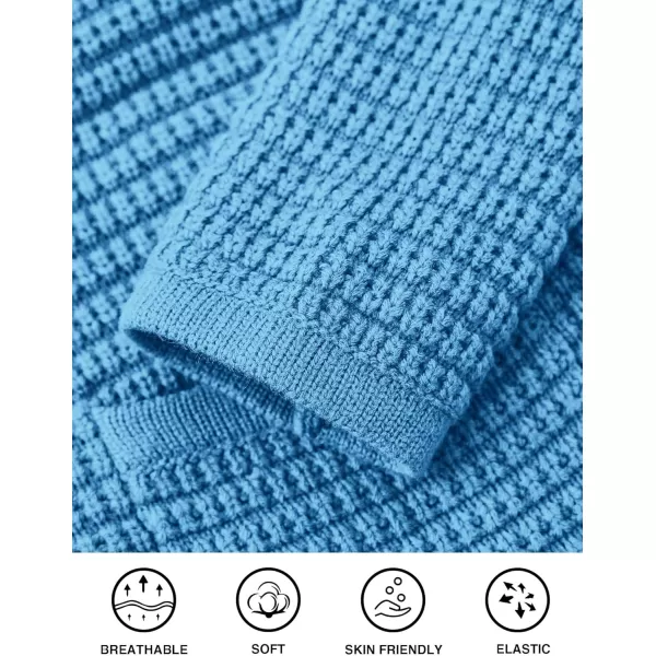 imagePRETTYGARDEN Open Front Cardigan Sweaters for Women Button Down Long Sleeve Casual Cute Knitted Shirts with PocketsBlue