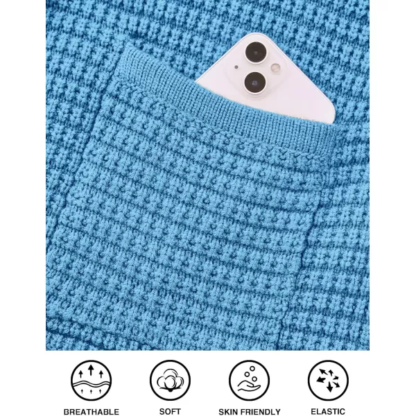 imagePRETTYGARDEN Open Front Cardigan Sweaters for Women Button Down Long Sleeve Casual Cute Knitted Shirts with PocketsBlue