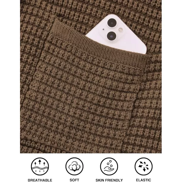 imagePRETTYGARDEN Open Front Cardigan Sweaters for Women Button Down Long Sleeve Casual Cute Knitted Shirts with PocketsCoffee