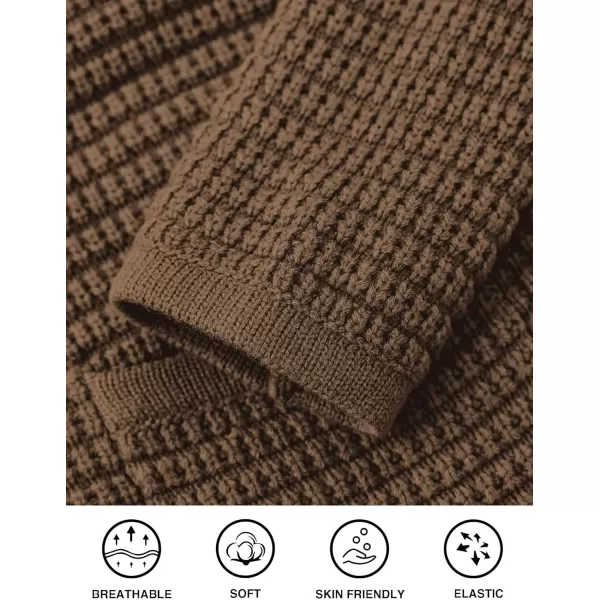 imagePRETTYGARDEN Open Front Cardigan Sweaters for Women Button Down Long Sleeve Casual Cute Knitted Shirts with PocketsCoffee