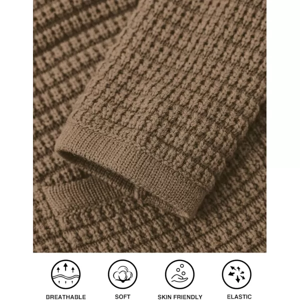 imagePRETTYGARDEN Open Front Cardigan Sweaters for Women Button Down Long Sleeve Casual Cute Knitted Shirts with PocketsDark Khaki