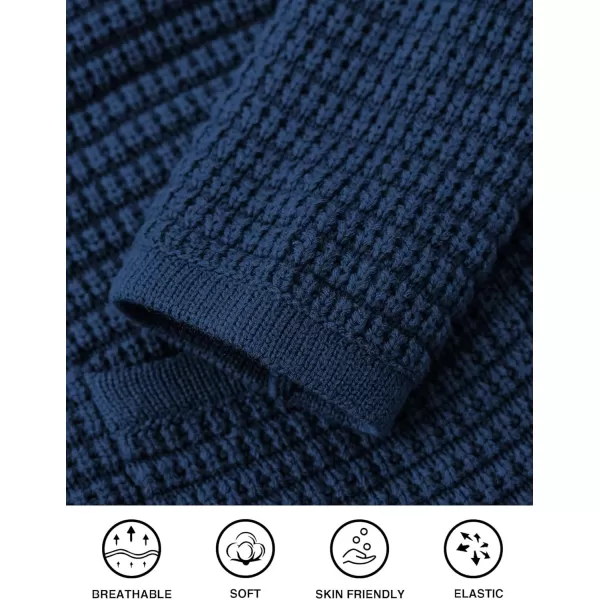 imagePRETTYGARDEN Open Front Cardigan Sweaters for Women Button Down Long Sleeve Casual Cute Knitted Shirts with PocketsNavy