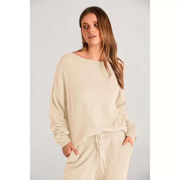 imagePRETTYGARDEN Women 2 Piece Outfits Long Sleeve Pullover Tops And Long Pants Tracksuit Sweater SetsBeige
