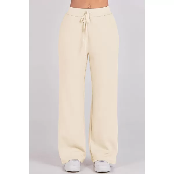 imagePRETTYGARDEN Womens 2 Piece Outfits Casual Lapel Half Zip Sweatshirts And Wide Leg Pants Tracksuit SetsBeige