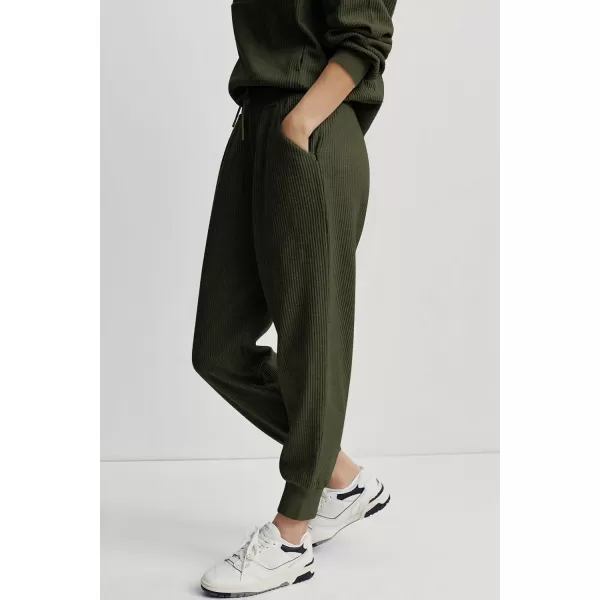 imagePRETTYGARDEN Womens 2 Piece Sweatsuits Set Long Sleeve Half Zip Pullover Sweatshirt Joggers Sweatpants Fall Outfits TracksuitArmy Green