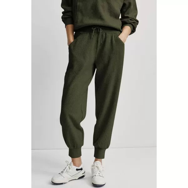 imagePRETTYGARDEN Womens 2 Piece Sweatsuits Set Long Sleeve Half Zip Pullover Sweatshirt Joggers Sweatpants Fall Outfits TracksuitArmy Green