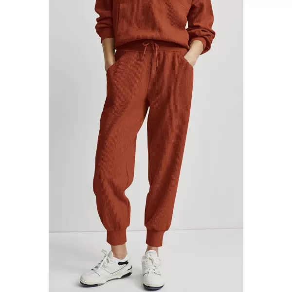 imagePRETTYGARDEN Womens 2 Piece Sweatsuits Set Long Sleeve Half Zip Pullover Sweatshirt Joggers Sweatpants Fall Outfits TracksuitBrick Red
