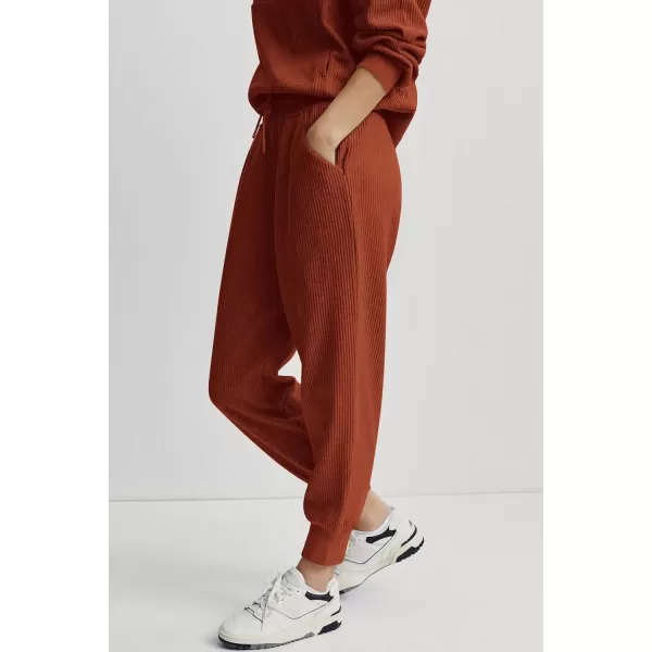 imagePRETTYGARDEN Womens 2 Piece Sweatsuits Set Long Sleeve Half Zip Pullover Sweatshirt Joggers Sweatpants Fall Outfits TracksuitBrick Red