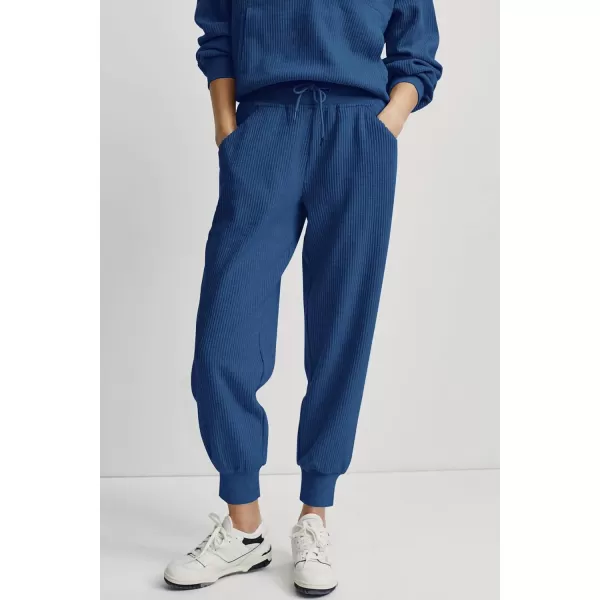 imagePRETTYGARDEN Womens 2 Piece Sweatsuits Set Long Sleeve Half Zip Pullover Sweatshirt Joggers Sweatpants Fall Outfits TracksuitDark Blue