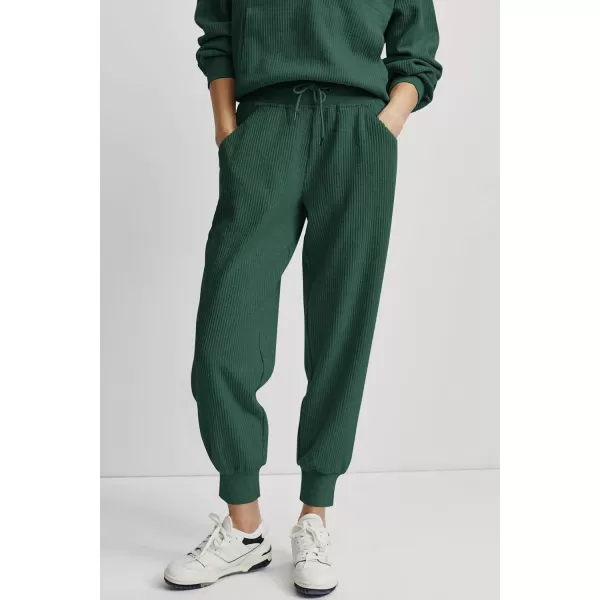 imagePRETTYGARDEN Womens 2 Piece Sweatsuits Set Long Sleeve Half Zip Pullover Sweatshirt Joggers Sweatpants Fall Outfits TracksuitDark Green