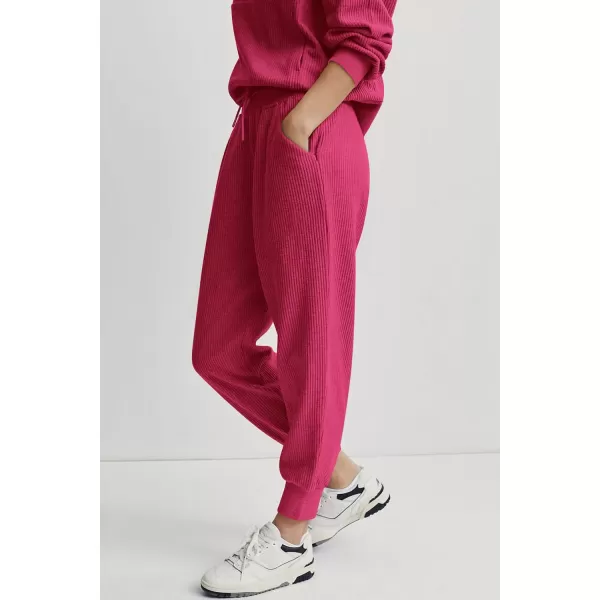 imagePRETTYGARDEN Womens 2 Piece Sweatsuits Set Long Sleeve Half Zip Pullover Sweatshirt Joggers Sweatpants Fall Outfits TracksuitRose Red