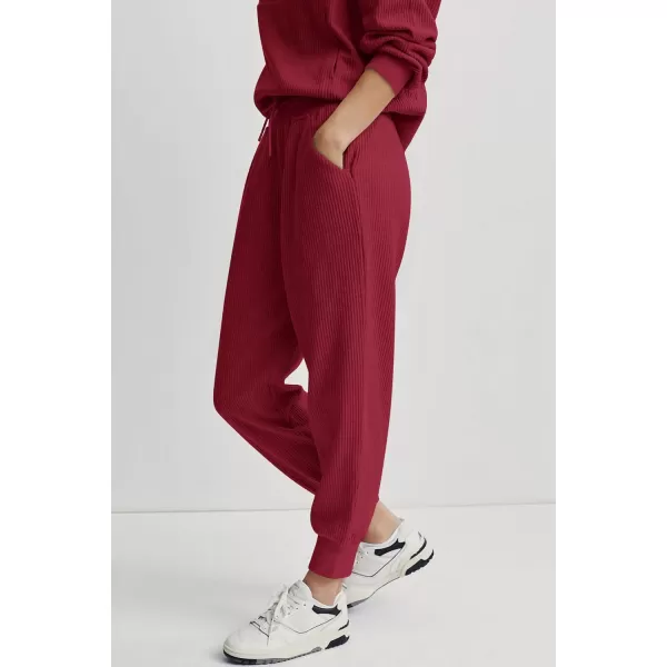 imagePRETTYGARDEN Womens 2 Piece Sweatsuits Set Long Sleeve Half Zip Pullover Sweatshirt Joggers Sweatpants Fall Outfits TracksuitWine Red