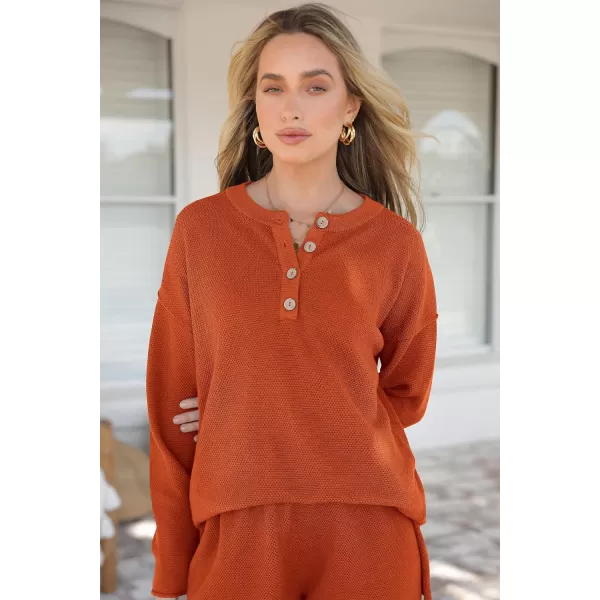 imagePRETTYGARDEN Womens 2 Piece Tracksuit Outfits 2024 Fall Knit Sweater And Wide Leg Pants Sweatsuit Lounge SetsCaramel