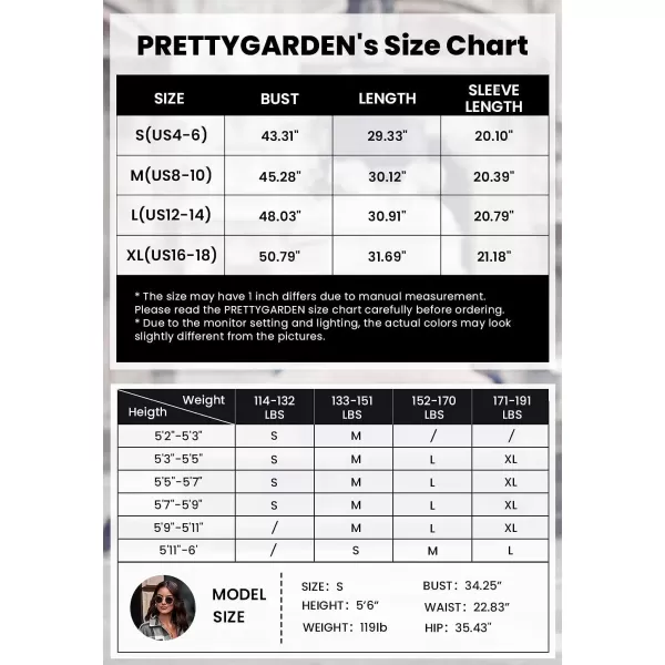 imagePRETTYGARDEN Womens 2023 Fall Clothes Plaid Shacket Jacket Long Sleeve Button Down Flannel Shirts Fashion BlousePlaid Khaki White