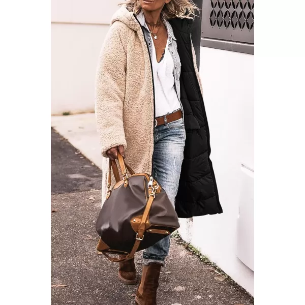 imagePRETTYGARDEN Womens 2023 Fall Fashion Coats Casual Loose Fleece Long Hooded Jackets OuterwearBlack
