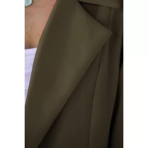 imagePRETTYGARDEN Womens 2023 Fall Long Blazer Jackets Long Sleeve Lapel Pockets Loose Fit Work Casual Blazers OuterwearArmy Green