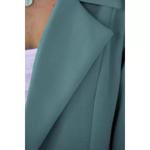 imagePRETTYGARDEN Womens 2023 Fall Long Blazer Jackets Long Sleeve Lapel Pockets Loose Fit Work Casual Blazers OuterwearBlue Green
