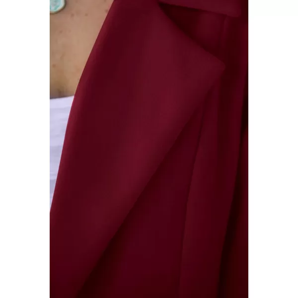 imagePRETTYGARDEN Womens 2023 Fall Long Blazer Jackets Long Sleeve Lapel Pockets Loose Fit Work Casual Blazers OuterwearWine Red