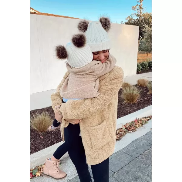 imagePRETTYGARDEN Womens 2023 Fashion Winter Coat Long Sleeve Lapel Zip Up Faux Shearling Shaggy Oversized Shacket JacketStyle One Apricot