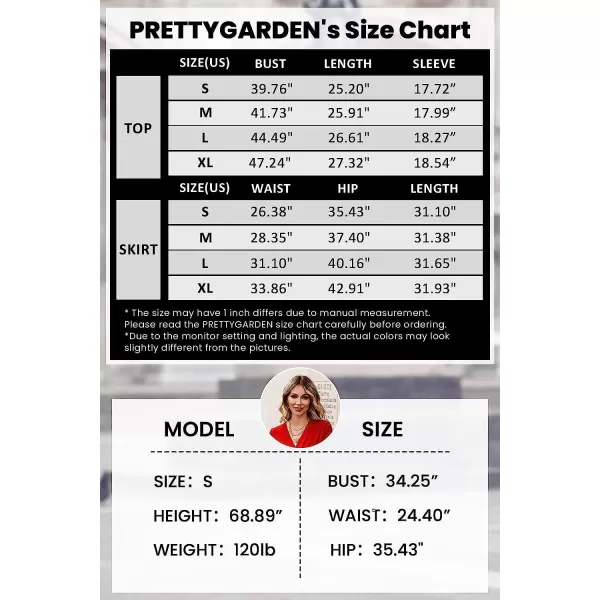 imagePRETTYGARDEN Womens 2023 Spring 2 Piece Tracksuit Winter Long Sleeve Turtleneck Ribbed Top And Midi Skirt Dress SetsBlack