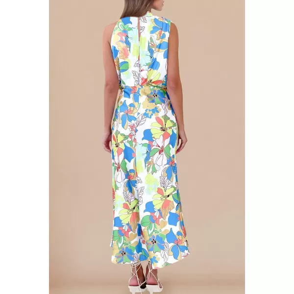 imagePRETTYGARDEN Womens 2023 Summer Satin Dress Elegant Sleeveless Mock Neck Cocktail Party Maxi DressesPrint Multicolored
