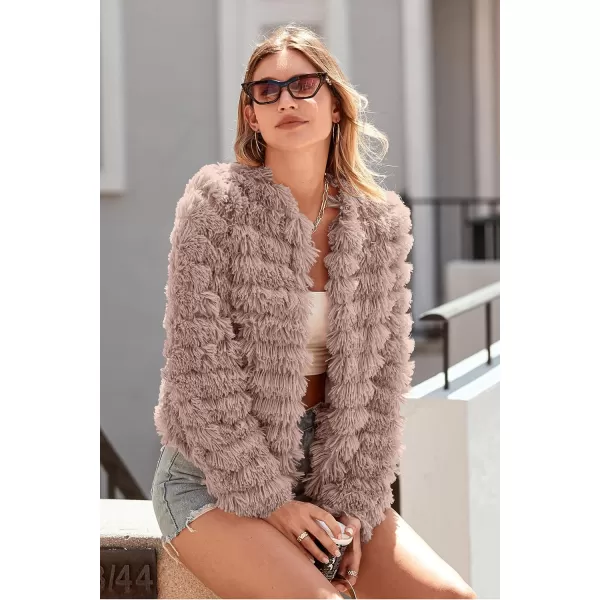 imagePRETTYGARDEN Womens 2023 Winter Coats Fashion Faux Fur Long Sleeve Fleece Shaggy Lightweight Fall Cropped Jacket OuterwearPRETTYGARDEN Womens 2023 Winter Coats Fashion Faux Fur Long Sleeve Fleece Shaggy Lightweight Fall Cropped Jacket Outerwear