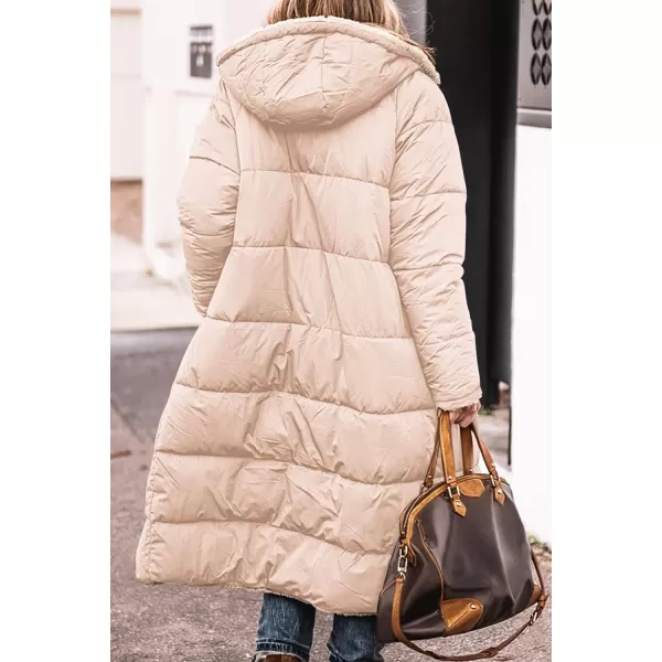 imagePRETTYGARDEN Womens 2023 Winter Fashion Clothes Oversized Shearling Fleece Long Coats JacketsBeige