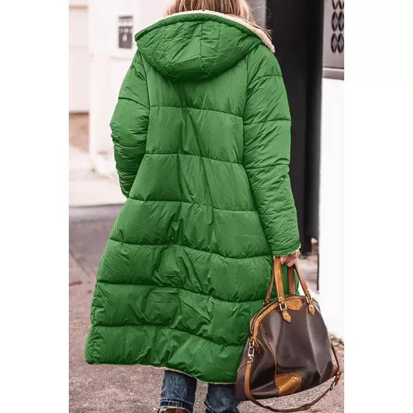 imagePRETTYGARDEN Womens 2023 Winter Fashion Clothes Oversized Shearling Fleece Long Coats JacketsGreen