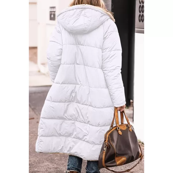 imagePRETTYGARDEN Womens 2023 Winter Fashion Clothes Oversized Shearling Fleece Long Coats JacketsWhite