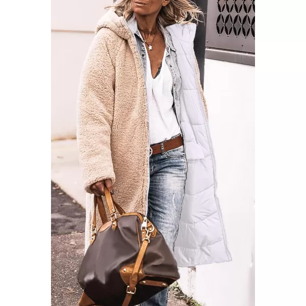 imagePRETTYGARDEN Womens 2023 Winter Fashion Clothes Oversized Shearling Fleece Long Coats JacketsWhite
