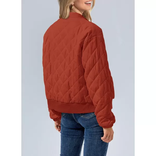 imagePRETTYGARDEN Womens 2023 Winter Quilted Jackets Button Down Long Sleeve Padded Warm Outerwear Fashion Coats With PocketsOrange