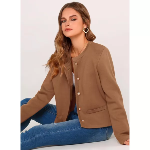 imagePRETTYGARDEN Womens 2024 Winter Cardigan Sweaters Button Down Open Front Long Sleeve Knit Cardigans Shirt Trendy OuterwearKhaki