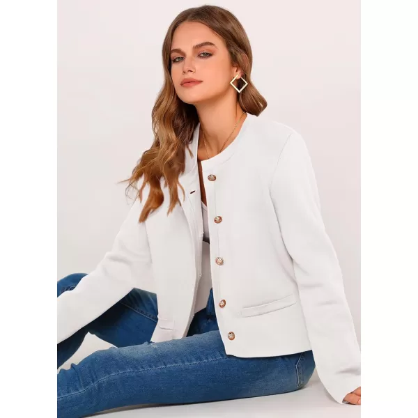 imagePRETTYGARDEN Womens 2024 Winter Cardigan Sweaters Button Down Open Front Long Sleeve Knit Cardigans Shirt Trendy OuterwearWhite