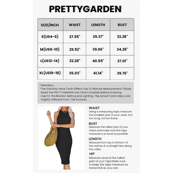 imagePRETTYGARDEN Womens Basic Bodycon Midi Dress Crewneck Sleeveless Casual Summer Tank Top DressesBrick Red